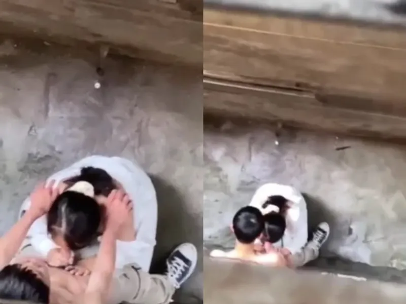 Quay lén học sinh nữ liếm của quý anh bồ ở khe nhà